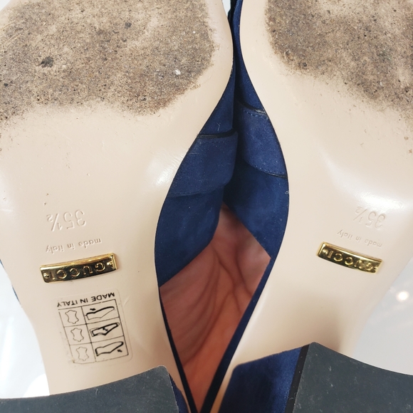 GUCCI Kid scamosciato blue ink mules - Picture 8 of 8